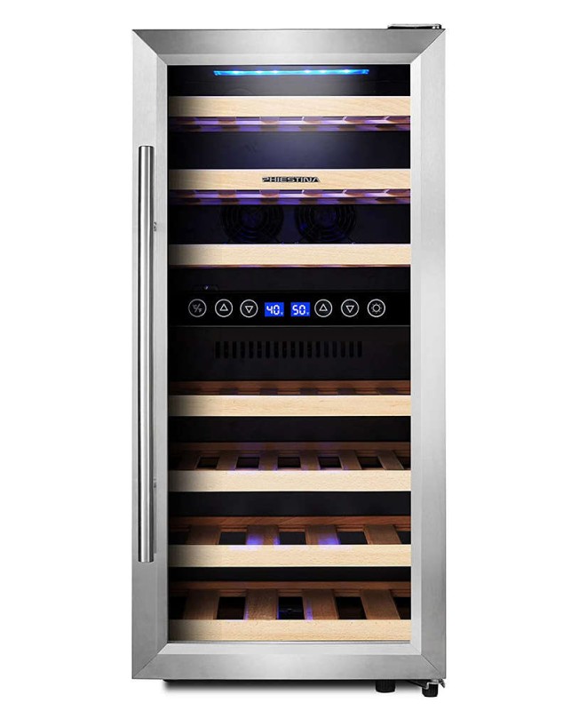 16 Inch Wine Cellar Wine Refrigerator Dual Zone Wine Cooler Fridge 33 Bottle Wine Fridge Freestanding Wine Cooler Cabinet